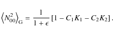 \begin{displaymath}\left\langle N^2_{00} \right\rangle_{\rm G}={\frac{1}{1+\epsilon}}
\left[1-C_{1}K_{1} - C_{2}K_{2}\right].
\end{displaymath}