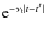 ${\rm e}^{-\nu_{\rm t}\vert t-t'\vert}$