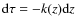 ${\rm d}\tau=-k(z){\rm d}z$
