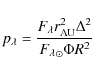 \begin{displaymath}p_{\lambda}=\frac{F_{\lambda}r_{\rm AU}^2{\Delta}^2}{{F_{\lambda}}_{\odot}{\Phi}R^2}
\end{displaymath}
