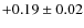 $+0.19\pm0.02$