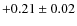 $+0.21\pm0.02$