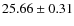 $25.66\pm0.31$