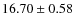 $16.70\pm0.58$