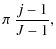 $\displaystyle \pi~ \frac{j-1}{J-1} ,$