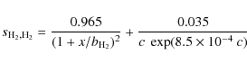 \begin{displaymath}s_{\rm H_2,H_2} =
\frac{0.965}{(1+x/b_{\rm H_2})^2}
+ \frac{0.035}{c~\exp(8.5\times 10^{-4}~c)}
\end{displaymath}