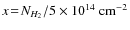 $x\!=\!N_{H_2}/5\times 10^{14}\rm ~cm^{-2}$