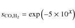 \begin{displaymath}s_{\rm CO,H_2} = \exp\left(-5\times 10^{\displaystyle x}\right)
\end{displaymath}