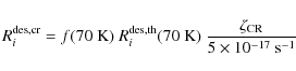 \begin{displaymath}R^{\rm des, cr}_i = f(70~{\rm K})~R^{\rm des, th}_i(70~{\rm K})~
\frac{\zeta_{\rm CR}}{5\times 10^{-17}~{\rm s}^{-1}}
\end{displaymath}