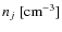 $n_j~\rm [cm^{-3}]$