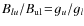 $B_{lu}/B_{\rm ul}\!=\!g_u/g_l$