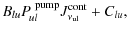 $\displaystyle B_{lu}P^{\rm ~pump}_{\!ul}J^{\rm cont}_{\nu_{\rm ul}} + C_{lu}
,$