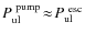 $P^{\rm ~pump}_{\rm ul}\!\approx\!P^{\rm ~esc}_{\rm ul}$