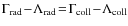 $\Gamma_{\rm
rad}\!-\!\Lambda_{\rm rad}\!=\!\Gamma_{\rm coll}\!-\!\Lambda_{\rm
coll}$