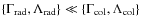 $\{\Gamma_{\rm rad},\Lambda_{\rm rad}\} \ll \{\Gamma_{\rm
col},\Lambda_{\rm col}\}$