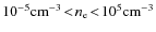 $10^{-5}{\rm cm^{-3}}\!<\!n_{\rm
e}\!<\!10^5{\rm cm^{-3}}$