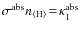 $\sigma^{\rm abs}n_{{\rm\langle H\rangle}}\!=\!\kappa_1^{\rm abs}$