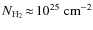 $N_{\rm H_2}\!\approx\!10^{25}~\rm cm^{-2}$