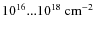 $10^{16}...10^{18}\rm ~cm^{-2}$
