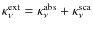 $\kappa_\nu^{\rm ext}=\kappa_\nu^{\rm abs}+\kappa_\nu^{\rm sca}$