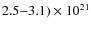 $2.5{-}3.1)\times
10^{21}$