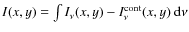 $I(x,y)=\int I_\nu(x,y)-I_\nu^{\rm cont}(x,y)~\rm{d}\nu$