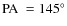 ${\rm PA}~=145^{\circ}$