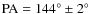 ${\rm PA} =144^{\circ}\pm2^{\circ}$