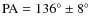 ${\rm PA}=136^{\circ}\pm 8^{\circ}$