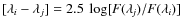 $[\lambda_{i} - \lambda_{j}] = 2.5~\log[\it {F}(\lambda_{j})/\it {F}(\lambda_{i})]$