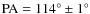 ${\rm PA} =114^{\circ}\pm1^{\circ}$