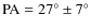 ${\rm PA} =27^{\circ} \pm7^{\circ}$
