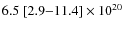 $6.5~[2.9{-}11.4]\times 10^{20}$