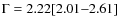 $\Gamma = 2.22 [2.01{-}2.61]$