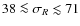 $38\la \sigma_{R}\lesssim 71$