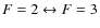 $F= 2
\leftrightarrow F = 3$
