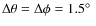 $\Delta \theta = \Delta \phi = 1.5\mbox{$^\circ$ }$