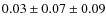 $0.03 \pm 0.07\pm0.09$