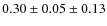 $0.30 \pm 0.05 \pm 0.13$
