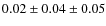 $0.02 \pm 0.04 \pm 0.05$