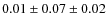 $0.01 \pm 0.07 \pm 0.02$