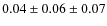 $0.04 \pm 0.06 \pm 0.07$