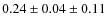 $0.24 \pm 0.04 \pm 0.11$
