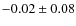 $-0.02 \pm 0.08$