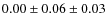 $0.00 \pm 0.06 \pm 0.03$