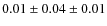 $0.01 \pm 0.04 \pm 0.01$