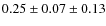 $0.25 \pm 0.07 \pm 0.13$