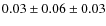 $0.03 \pm 0.06 \pm 0.03$