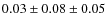 $0.03 \pm 0.08 \pm 0.05$