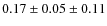 $0.17 \pm 0.05 \pm 0.11$